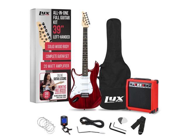 LyxPro Left Hand 39 Inch Electric Guitar and Starter Kit for Lefty Full Size Beginners Guitar, Amp, Six Strings, Two Picks, Shoulder Strap, Digital...
