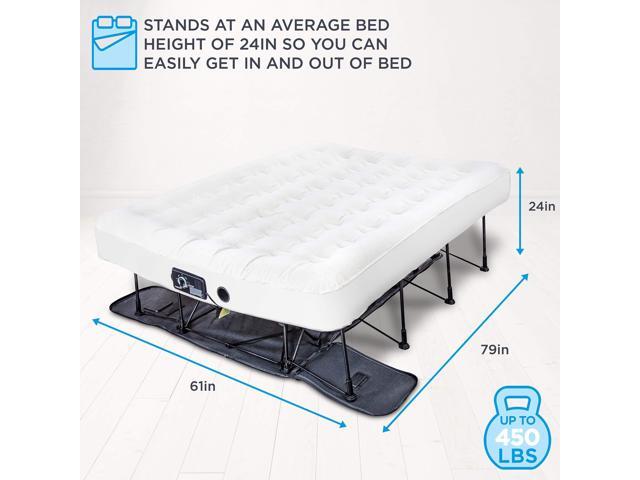 Ivation EZ-Bed (Queen) Air Mattress with Frame & Rolling Case, Self Inflatable, Blow Up Bed Auto Shut-Off, Comfortable Surface AirBed, Best for...