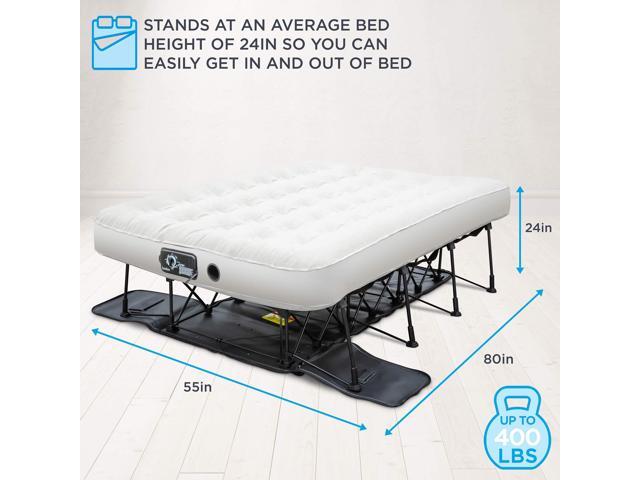 Ivation EZ-Bed (Full Size) Air Mattress with Frame & Rolling Case, Self Inflatable, Blow Up Bed Auto Shut-Off, Comfortable Surface AirBed, Best for...
