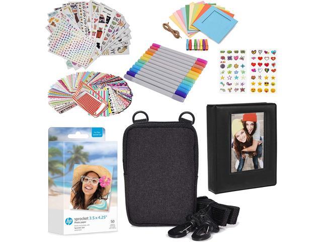HP Sprocket 3.5 x 4.25 Zink Photo Paper - Kit: 50 Pack Zink Paper, Case, Photo Album, Markers, Sticker sets