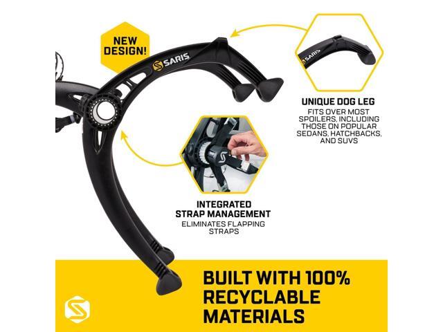 Saris Bones EX 2-Bike Trunk Rack Bicycle Carrier, Durable, Rust-Free, Anti-Sway Straps, Made in USA, Arc-Based Design, 100% Recyclable Materials