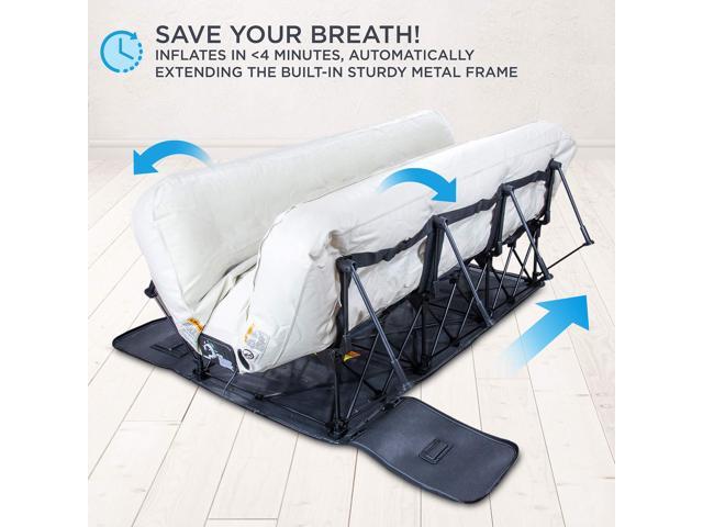 Ivation EZ-Bed (Queen) Air Mattress with Frame & Rolling Case, Self Inflatable, Blow Up Bed Auto Shut-Off, Comfortable Surface AirBed, Best for...