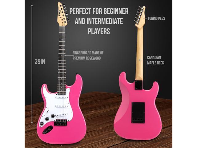 LyxPro Left Hand 39 Inch Electric Guitar and Starter Kit for Lefty Full Size Beginners Guitar, Amp, Six Strings, Two Picks, Shoulder Strap, Digital...