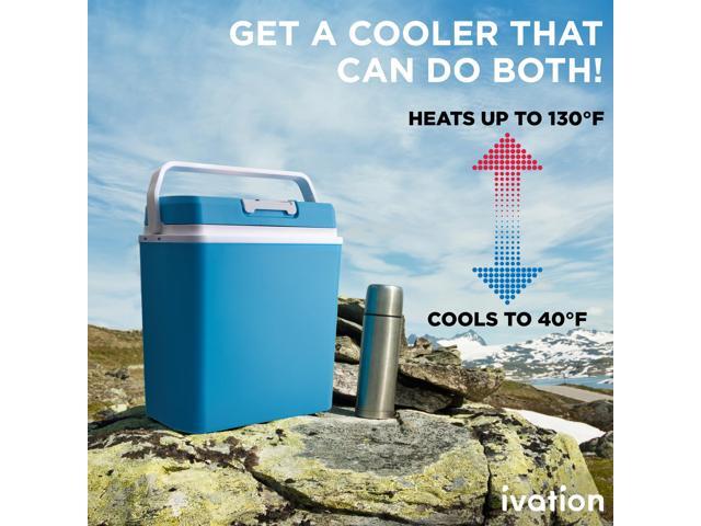 Ivation Electric Cooler & Warmer with Handle 24 L Portable Thermoelectric Fridge for Vehicles & Trucks 110V AC Home Power Cord & 12V Car Adapter...