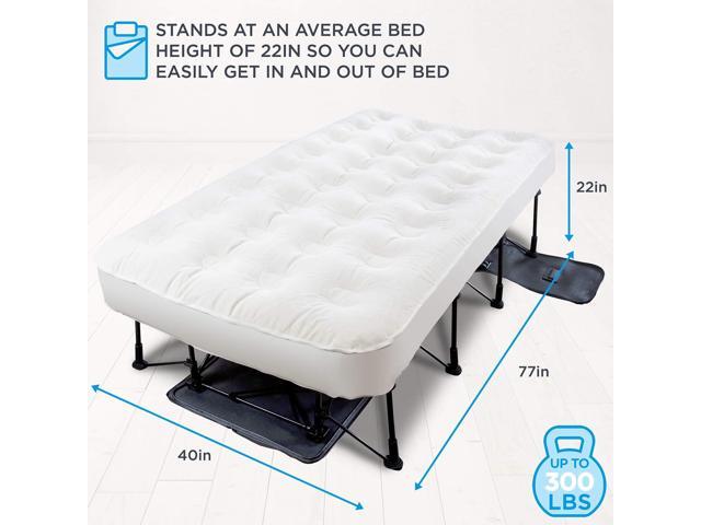 Ivation EZ-Bed (Twin) Air Mattress With Frame & Rolling Case, Self Inflatable, Blow Up Bed Auto Shut-Off, Comfortable Surface AirBed, Best for...