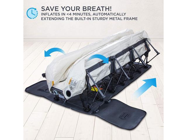 Ivation EZ-Bed (Twin) Air Mattress With Frame & Rolling Case, Self Inflatable, Blow Up Bed Auto Shut-Off, Comfortable Surface AirBed, Best for...