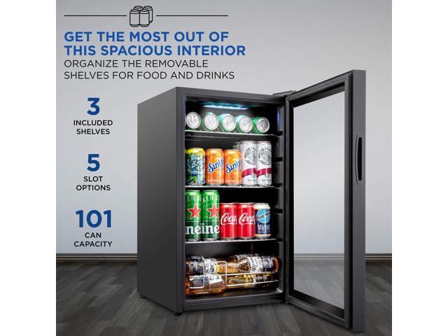 Ivation 101 Can Beverage Refrigerator Freestanding Ultra Cool Mini Drink Fridge Beer, Cocktails, Soda, Juice Cooler for Home & Office ...