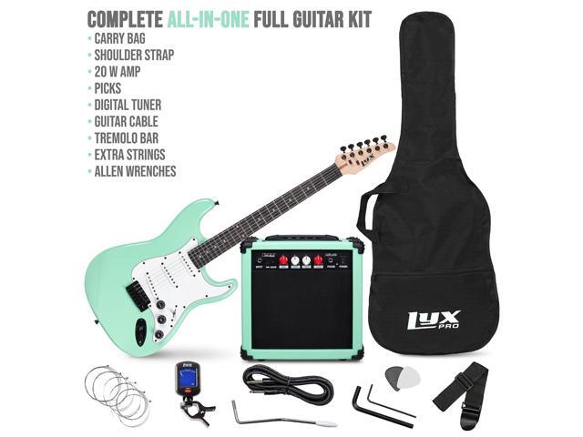 LyxPro 39 inch Electric Guitar Kit Bundle with 20w Amplifier, All Accessories, Digital Clip On Tuner, Six Strings, Two Picks, Tremolo Bar, Shoulder...
