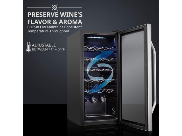 Ivation 18 Bottle Compressor Wine Cooler Refrigerator w/Lock Large Freestanding Wine Cellar For Red, White, Champagne or Sparkling Wine 41f-64f...