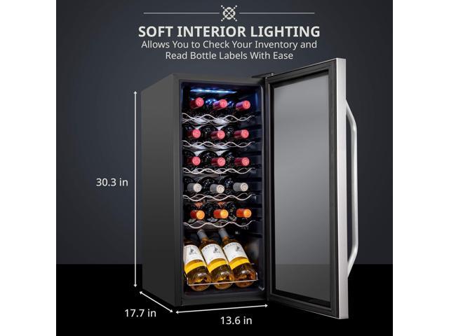 Ivation 18 Bottle Compressor Wine Cooler Refrigerator w/Lock Large Freestanding Wine Cellar For Red, White, Champagne or Sparkling Wine 41f-64f...