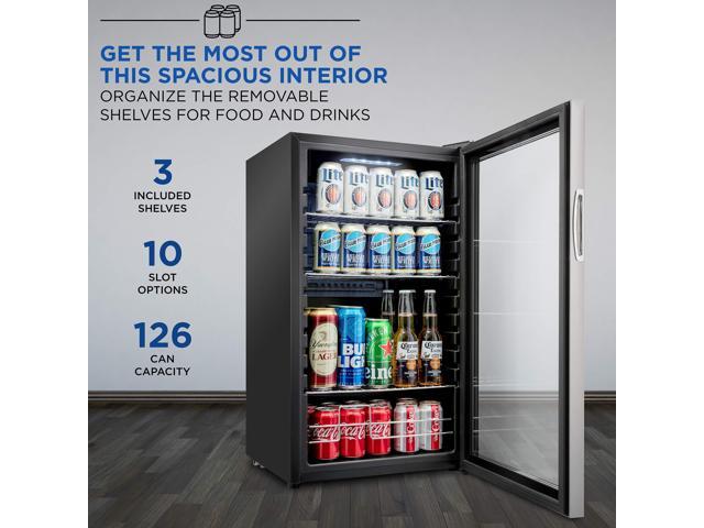 Ivation 126 Can Beverage Refrigerator Freestanding Ultra Cool Mini Drink Fridge Beer, Cocktails, Soda, Juice Cooler for Home & Office ...