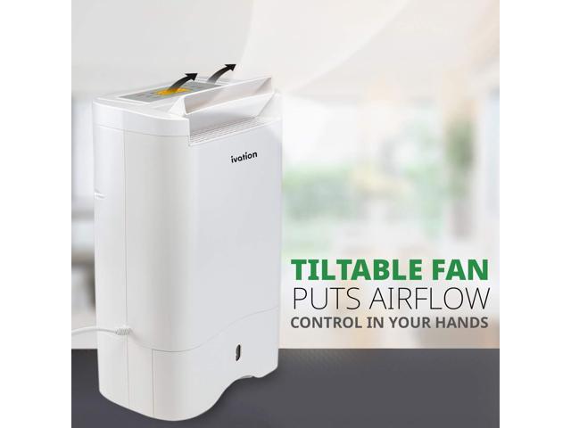 Ivation 19 Pint Small-Area Desiccant Dehumidifier Compact and Quiet - with Continuous Drain Hose for Smaller Spaces, Bathroom, Attic, Crawlspace...