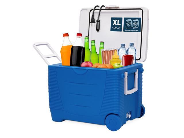 Ivation Electric Cooler & Warmer with Wheels & Handle 50 Quart (48 L) Portable Thermoelectric Fridge For vehicles & Trucks 110V AC Home Power...