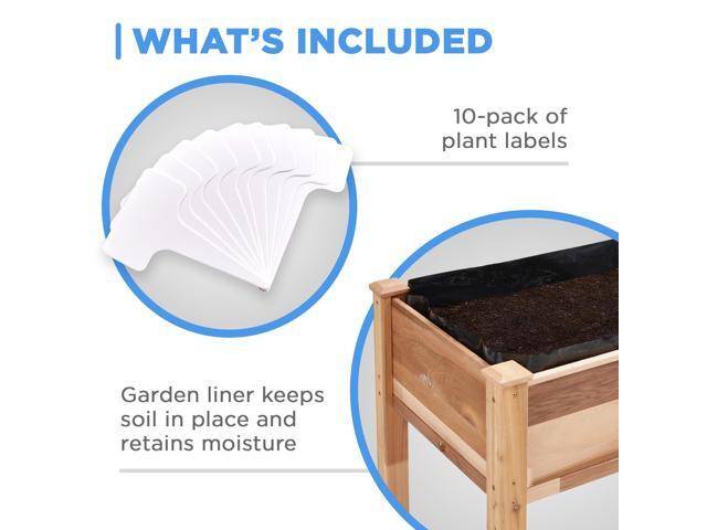 Jumbl Raised Canadian Cedar Garden Bed Elevated Wood Planter for Growing Fresh Herbs, Vegetables, Flowers, Succulents 72x23x30