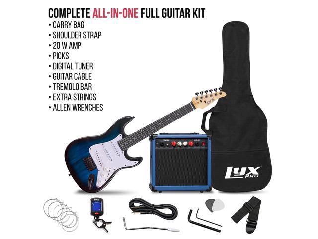 LyxPro 36 Inch Electric Guitar and Kit for Kids with 3/4 Size Beginners Guitar, Amp, Six Strings, Two Picks, Shoulder Strap, Digital Clip On Tuner,...