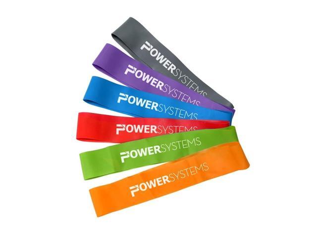 Power Systems Versa Loop Resistance Training Bands for Full Body Home Gym Strength Workouts for Arms, Legs, Chest, and More Muscle Groups, Set of 6