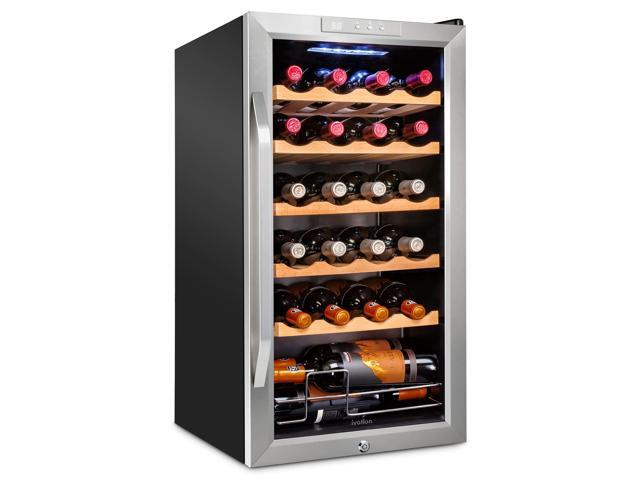 Ivation 24 Bottle Compressor Wine Cooler Refrigerator w/Lock Large Freestanding Wine Cellar For Red, White, Champagne or Sparkling Wine 41f-64f...