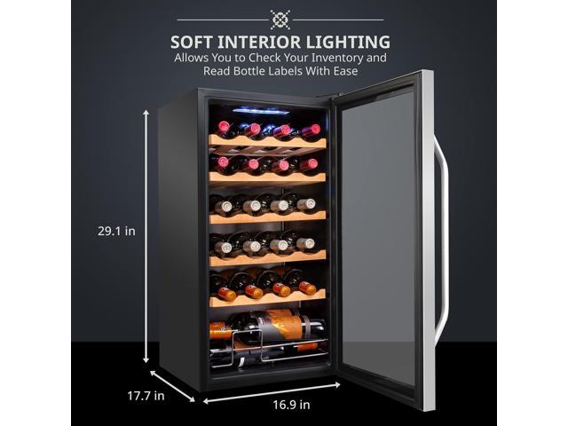 Ivation 24 Bottle Compressor Wine Cooler Refrigerator w/Lock Large Freestanding Wine Cellar For Red, White, Champagne or Sparkling Wine 41f-64f...