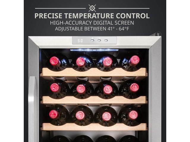 Ivation 24 Bottle Compressor Wine Cooler Refrigerator w/Lock Large Freestanding Wine Cellar For Red, White, Champagne or Sparkling Wine 41f-64f...