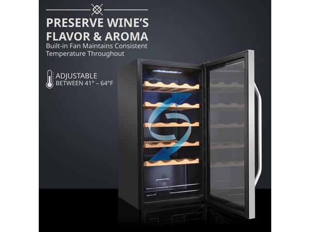 Ivation 24 Bottle Compressor Wine Cooler Refrigerator w/Lock Large Freestanding Wine Cellar For Red, White, Champagne or Sparkling Wine 41f-64f...
