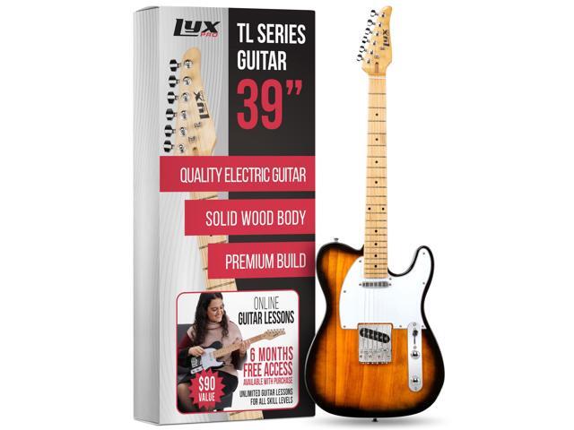 LyxPro 39 Electric Guitar TL Series, Full-Size Paulownia Wood Body, 3-Ply Pickguard, C-Shape Neck, Ashtray Bridge, Quality Gear Tuners, 3-Way...
