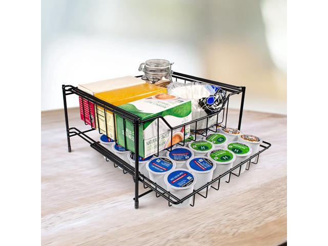 Versatile 2 Tier Metal Table Top/Pantry Snack Organizer - White