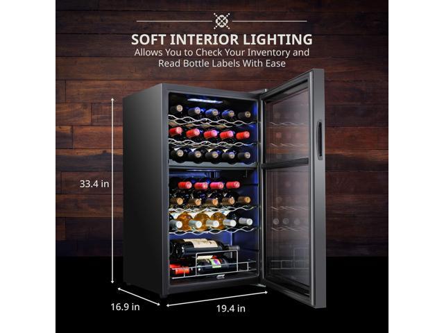Ivation 33 Bottle Dual Zone Wine Cooler Refrigerator Large Freestanding Wine Cellar For Red, White, Champagne & Sparkling Wine 41f - 64f Touch...