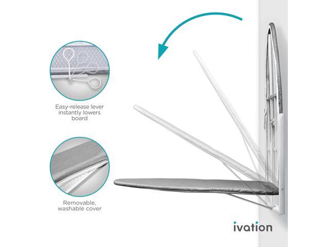 Ivation Wall-Mounted Ironing Board Foldable 36.2 x 12.2 Ironing Station for Home, Apartment & Small Spaces Sturdy Folding Board, Easy-Release...