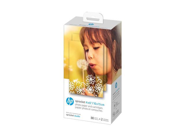 HP Sprocket Studio 4x6 Photo Paper & Cartridges (80 Sheets - 2 Cartridges) Starter Bundle