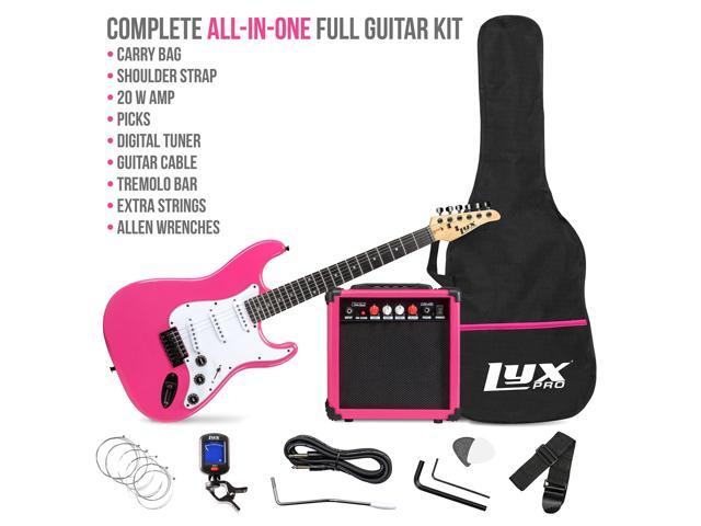 LyxPro 39' inch Full Size Electric Guitar with 20w Amp, Package Includes All Accessories, Digital Tuner, Strings, Picks, Tremolo Bar, Shoulder...