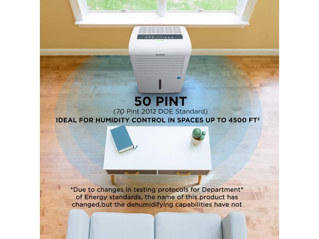 Ivation 4,500 Sq Ft Smart Wi-Fi Energy Star Dehumidifier with App, Continuous Drain Hose Connector, Programmable Humidity, 2.25 Gal Reservoir for...