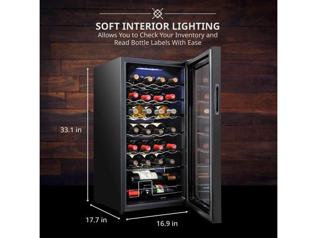 Ivation 28 Bottle Compressor Wine Cooler Refrigerator Large Freestanding Wine Cellar For Red, White, Champagne or Sparkling Wine 41f - 64f...