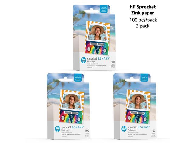 HP Sprocket 3.5 x 4.25 Zink Sticky-Backed Photo Paper (300 Pack) Compatible with HP Sprocket 3x4 Photobooth and Photo Printer