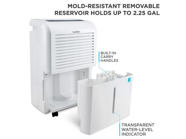 Ivation 4,500 Sq Ft Smart Wi-Fi Energy Star Dehumidifier with App, Continuous Drain Hose Connector, Programmable Humidity, 2.25 Gal Reservoir for...