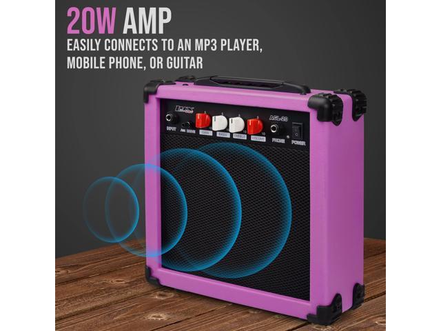 LyxPro 39 inch Electric Guitar Kit Bundle with 20w Amplifier, All Accessories, Digital Clip On Tuner, Six Strings, Two Picks, Tremolo Bar, Shoulder...
