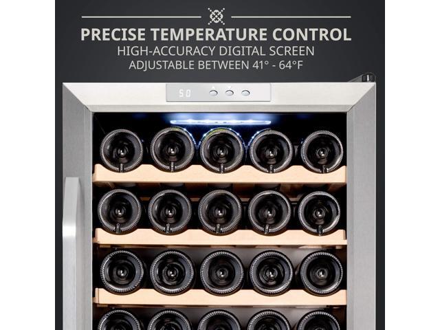 Ivation 34 Bottle Compressor Wine Cooler Refrigerator w/Lock Large Freestanding Wine Cellar For Red, White, Champagne or Sparkling Wine 41f-64f...