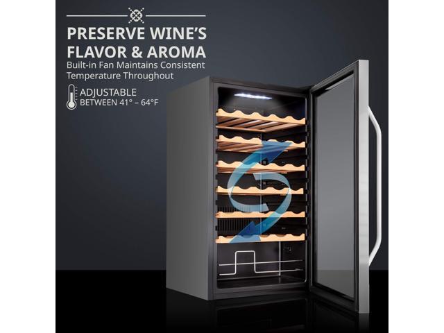 Ivation 34 Bottle Compressor Wine Cooler Refrigerator w/Lock Large Freestanding Wine Cellar For Red, White, Champagne or Sparkling Wine 41f-64f...