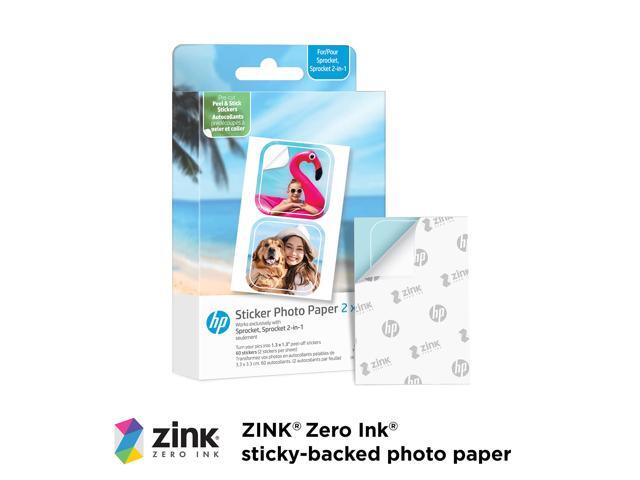 HP Sprocket 2x3 Premium Zink Pre-Cut Sticker Photo Paper, 30 Sheets, Compatible with HP Sprocket Photo Printers