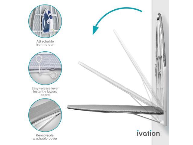 Ivation Wall-Mounted Ironing Board Foldable 36.2 x 12.2 Sturdy Ironing Station for Home & Apartments, Easy-Release Lever, Removable Cotton Cover,...