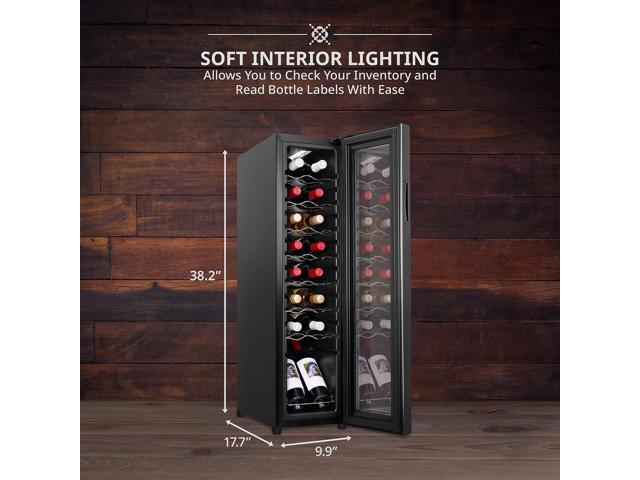 Ivation 16 Bottle Compressor Wine Cooler Refrigerator w/Lock Large Freestanding Wine Cellar For Red, White, Champagne or Sparkling Wine 41f-64f...