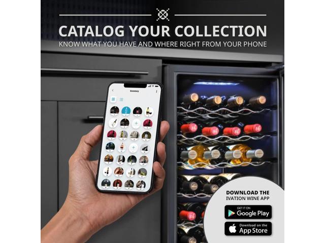 Ivation 34 Bottle Compressor Wine Cooler Refrigerator with Wi-Fi Smart App Control Cooling System Large Freestanding Wine Cellar Fridge For Red...
