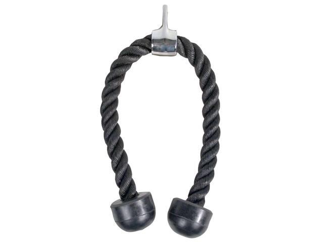 Power Systems Pro Double Tricep Rope Attachment with Rubber Stoppers for Cable Machine Systems, 28 x 1.25 Inches, Black (50740)