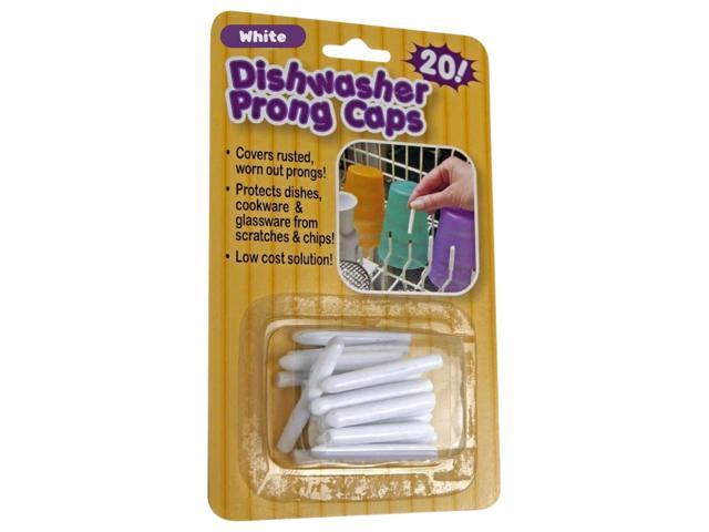 Jumbl Dishwasher Prong Tine Caps, Covers Rusted, Worn Out Cookware and Glassware from Scratch (Set of 20) - White