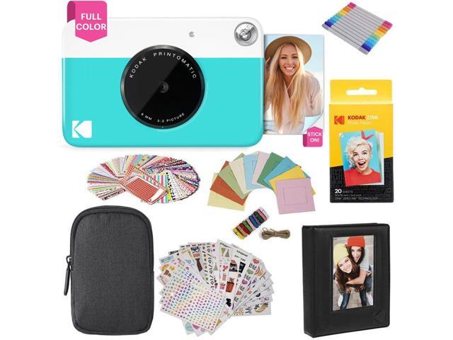 KODAK Printomatic Full-Color Instant Print Digital Camera Colorful Photos On Zink 2x3' Sticky-Back Photo Paper 5MP Gift Bundle: Case + Zink 2x3'...