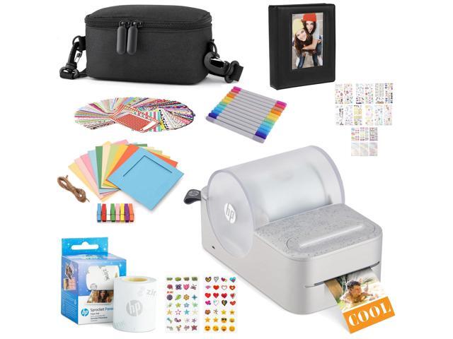 HP Sprocket Panorama Instant Portable Color Printer (White) 2 x .5- 9 Zink Sticky-Backed Paper -Create Personalize Prints, Photobooth Strips,...