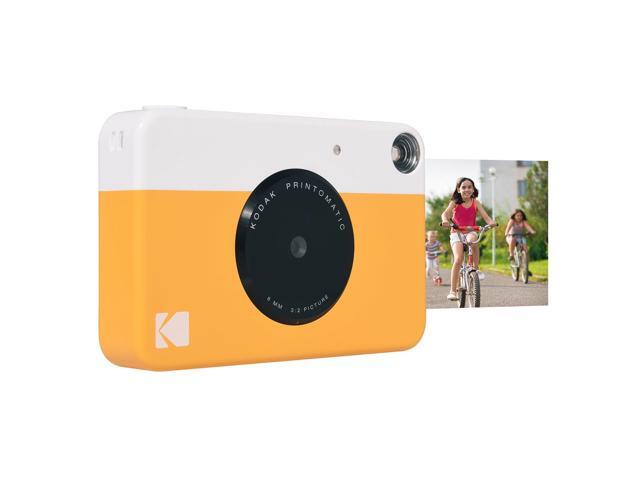 kodak printomatic instant camera gift bundle + zink paper 20 sheets + 9 unique colorful sticker sets + case + markers + hanging frames + photo...