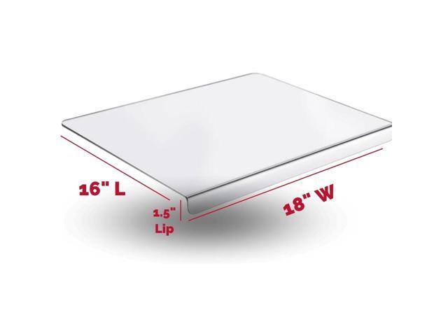 Jumbl Clear Acrylic Non-Slip Cutting Board with Counter Lip, Extra Large Size 16' x 18' for Countertop Protection, Kitchen Essential