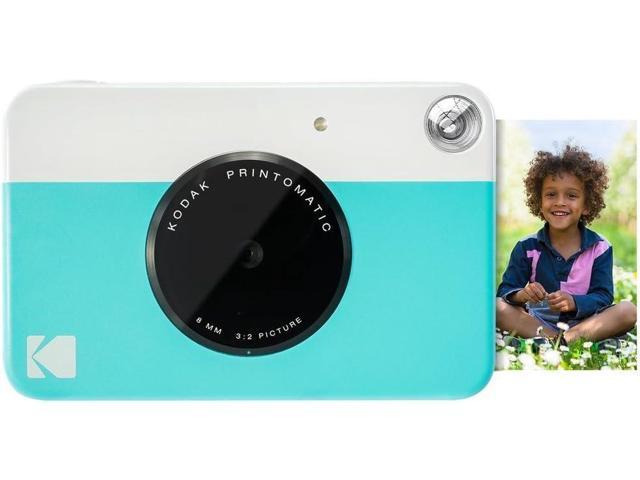 Kodak Printomatic Instant Camera Bundle (Blue) Zink Paper (20 Sheets) - Case - Photo Album - Hanging Frames.