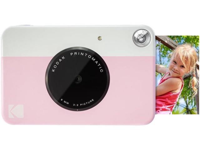 Kodak Printomatic Instant Camera Bundle (Pink) Zink Paper (20 Sheets) - Case - Photo Album - Hanging Frames.