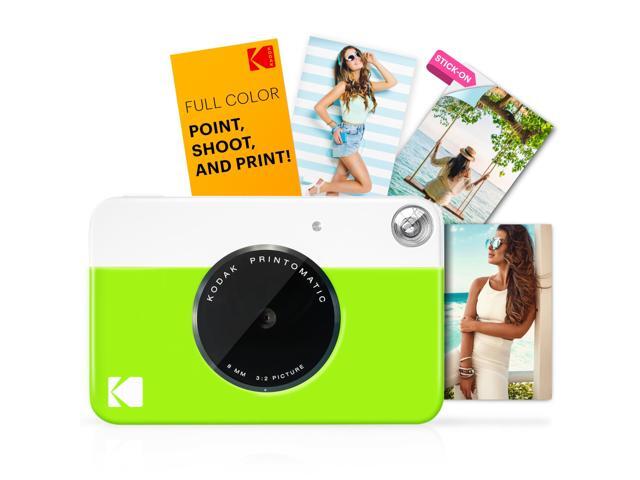 KODAK Printomatic Full-Color Instant Print Camera Starter Bundle + Soft Case + Zink 20 pack Photo Paper - Colorful Photos On 2x3' Sticky-Back Paper...